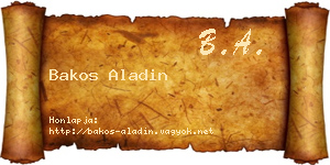 Bakos Aladin névjegykártya